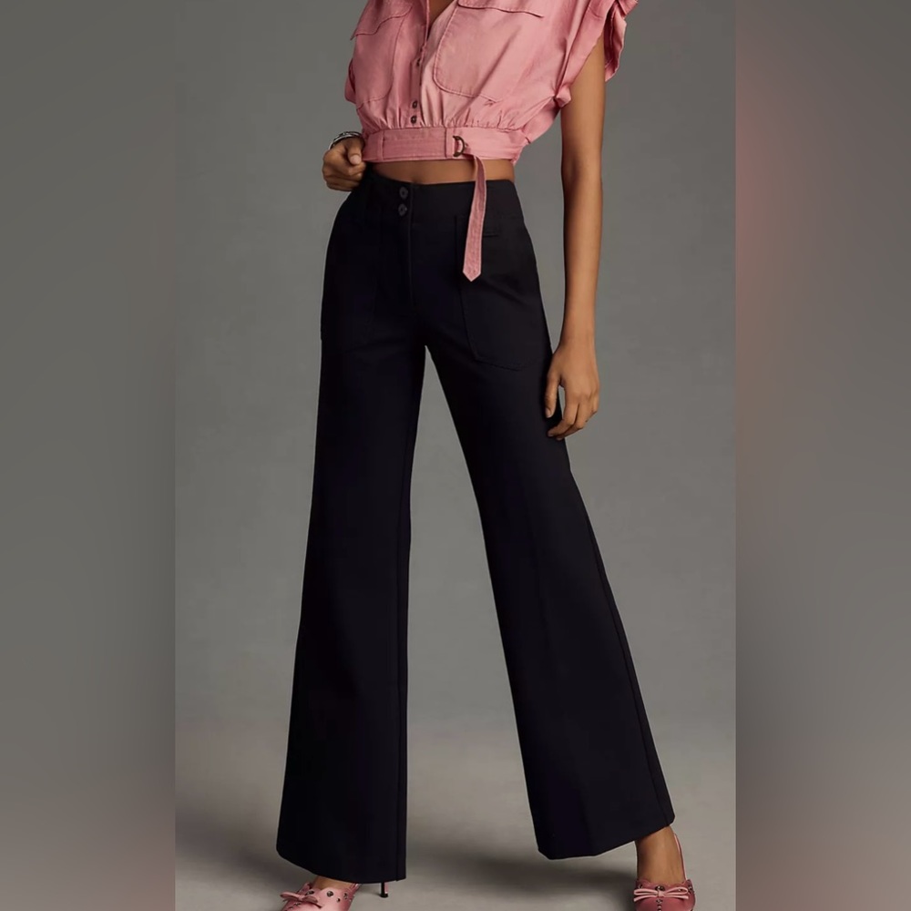 The Naomi Ponte Wide-Leg Flare Pants by Maeve